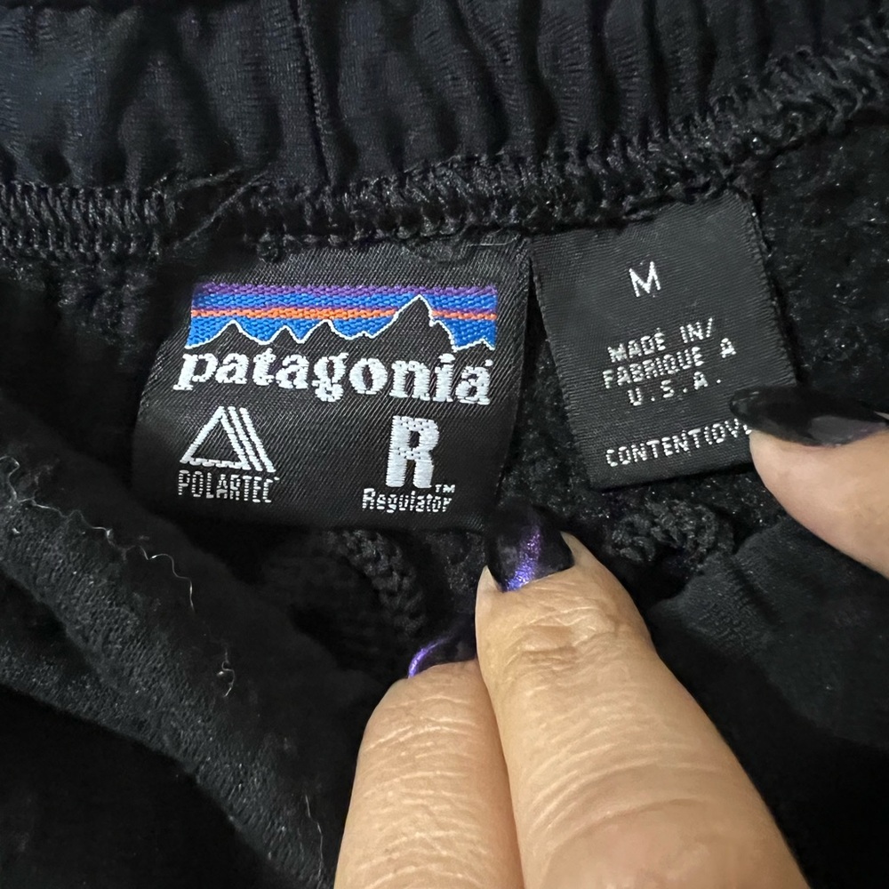 ❌SOLD❌PATAGONIA Vintage Pants Men Soft Shell Grid Fleece Polartec Medium - Picture 6 of 7